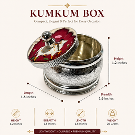 Kumkum Holder Pichwai Design Purple Lid
