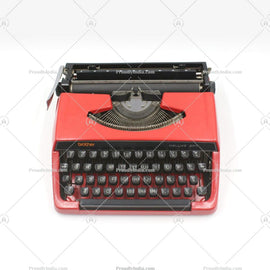 Brother Red Typewriter With Cover