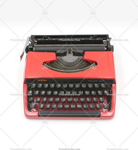 Brother Red Typewriter With Cover