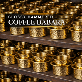 Brass Coffee Dabara Set ( Glossy Hammered Finish )