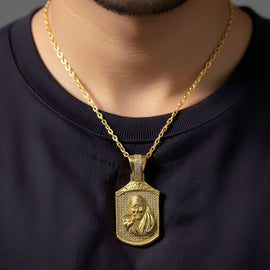 Mens Saibaba Pendant 24K Gold Plated