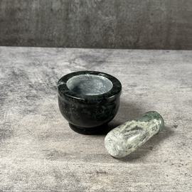 Mini Marble Green Mortor and Pestle, Mini Idikallu