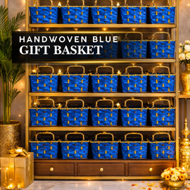 Handoven Blue Hamper Basket ( Set of 10 Bags )
