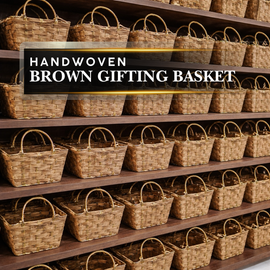 Handoven Brown Hamper Basket ( Pack of 10 )