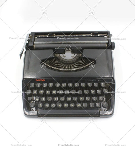 Brother Black Typewriter With Cover