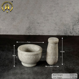 Mini Marble Mortar and Pestle Diameter 7 cm