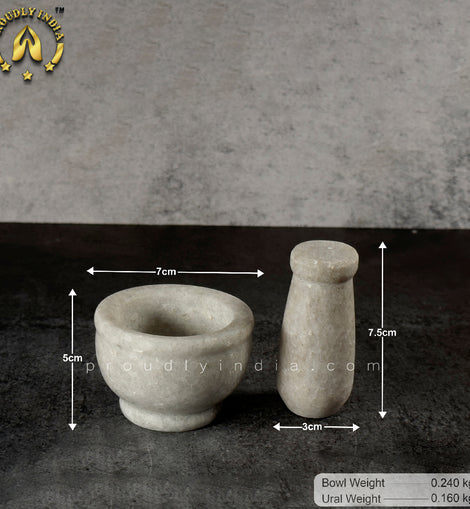 Mini Marble Mortar and Pestle Diameter 7 cm