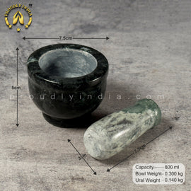 Mini Marble Green Mortor and Pestle, Mini Idikallu