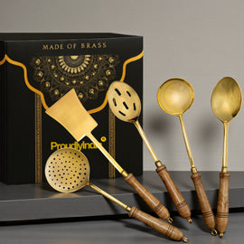 Set of 5 Brass Large Serving Spoons/Ladles