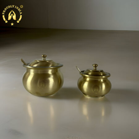 Proudly India Brass Ghee Pots: Small and Big Ghee Jars and Storage Containers for Safe Ghee Storage
