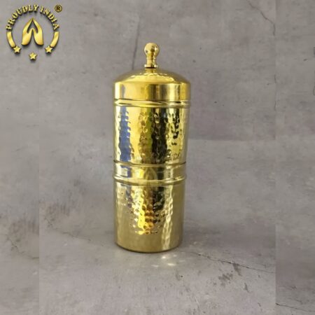 PROUDLY INDIA 4 Cup Hammered Brass Coffee filter, Kumbakonam Kaapi Filter, Filter Coffee Machine, Brew Filter