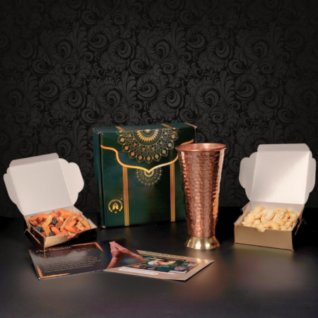 PROUDLY INDIA Copper Lassi Glass, Copper Hammered Glass, Large Tumbler, Milk Glass, Lassi Hammered Tumblers