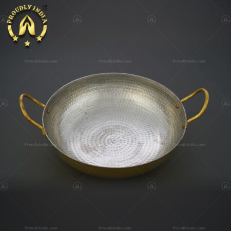 Brass 12″ Classic Deep Kadhai With Tin Coating