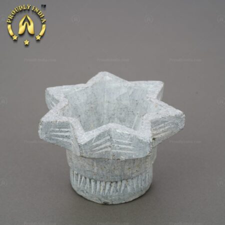 Set of 2 Soapstone Star Agal Lamp