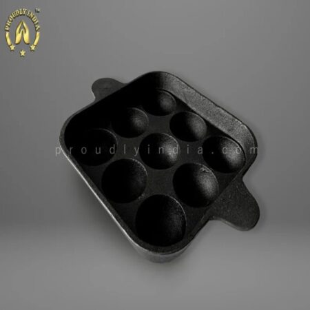9 Pits Cast Iron Square Paniyaram Pan
