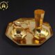 6 Piece Hexagon Brass Thali Set