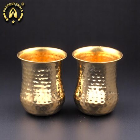 Brass Belly Glass Tumblers