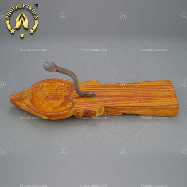 Wooden Coconut Grater with Bowl Holder