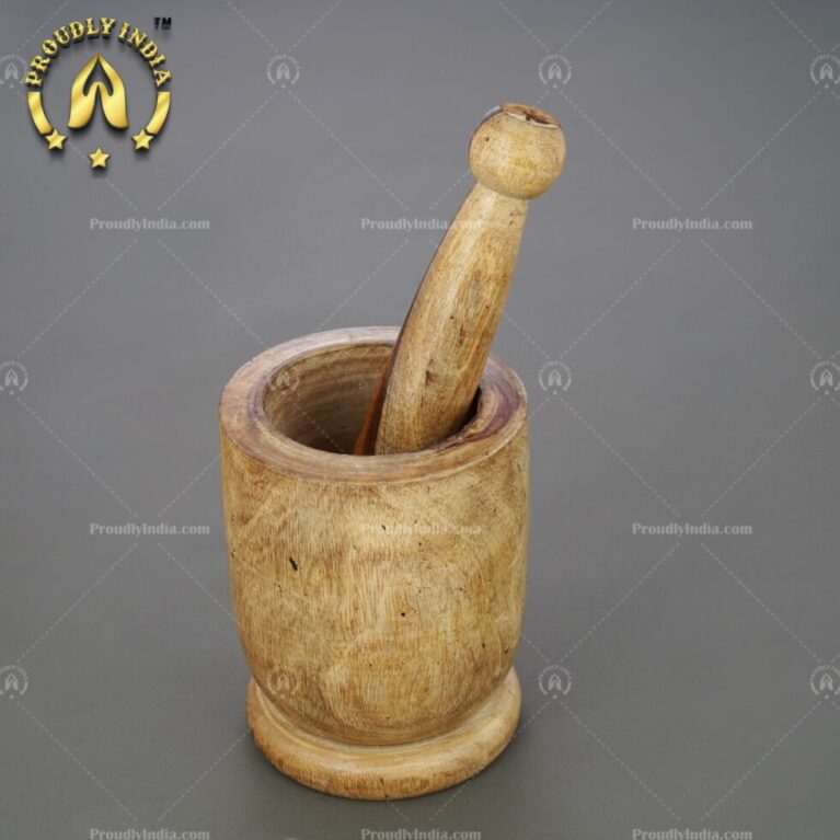 Wooden Hand Carved Kharal | Okhli with Musli