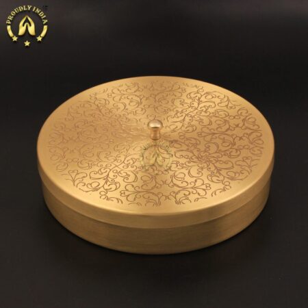 Brass Floral Engraved Spice Box