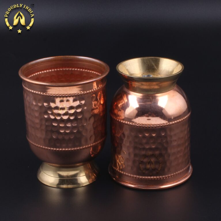Copper Glass With Brass Stand