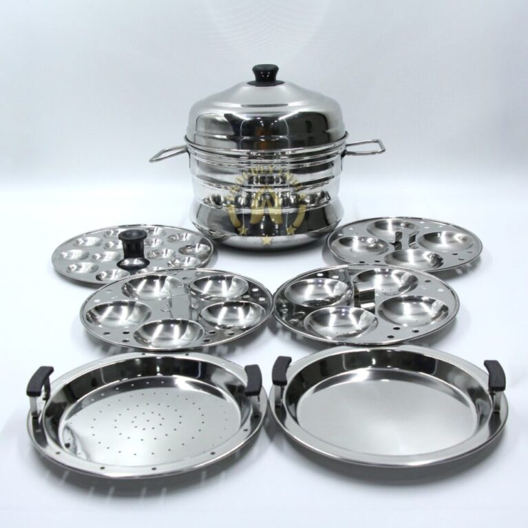Stainless Steel Idly Steamer 3 Idli Plates