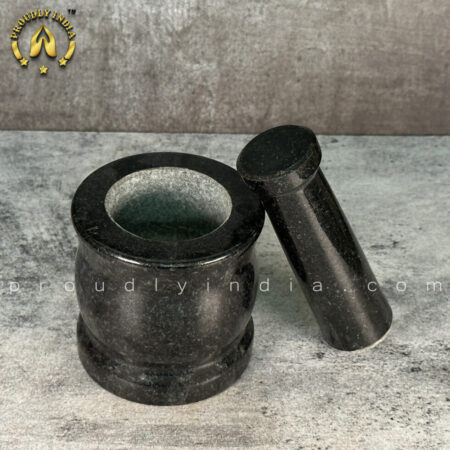 4 Inch Deep Granite Mortar Pestle | idikallu | Khalbatta | Molcajete