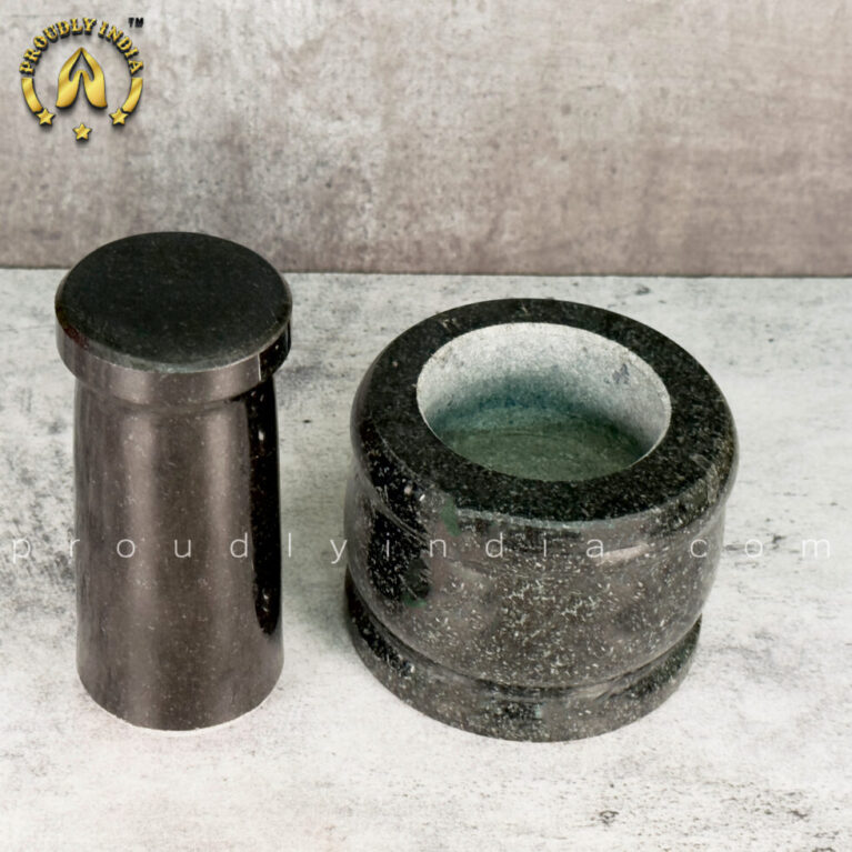 4 Inch Granite Mortar Pestle | idikallu | Khalbatta | Molcajete