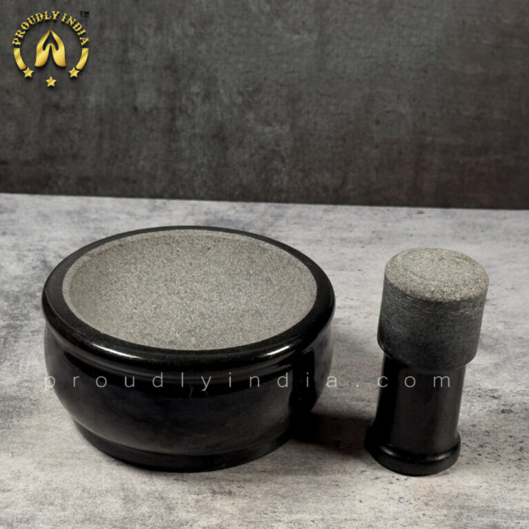 Black Deep Bowl Granite Motor and Pestle