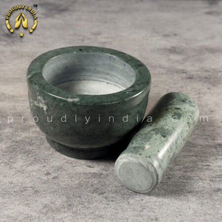 Green Marble Khalbatta | Mortar Pestle | Molcajete | idikallu