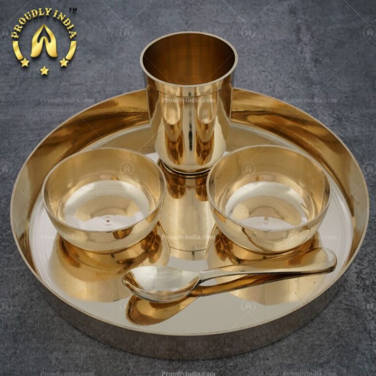 10 Inch Bronze 5 Piece Dinner Thali Set