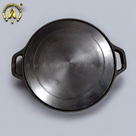12 Inch Induction Base Cast Iron Dosa Tawa with Dual Handle