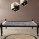 Black And White Rope Wooden Khatiya Bed
