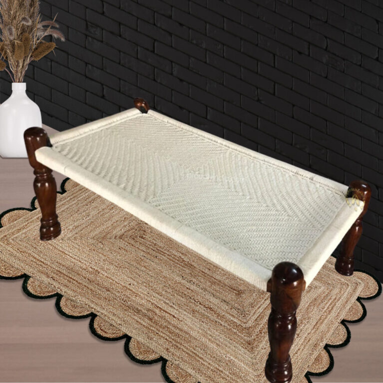 Hand Woven White Cotton Rope Daybed