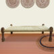 Leg Carved White Beige Manjhi Charpai Outdoor