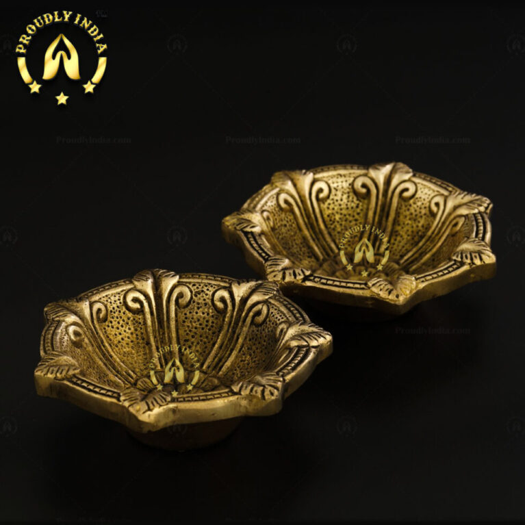 Brass 7 Face Decorative Agal Vilakku Set of 12