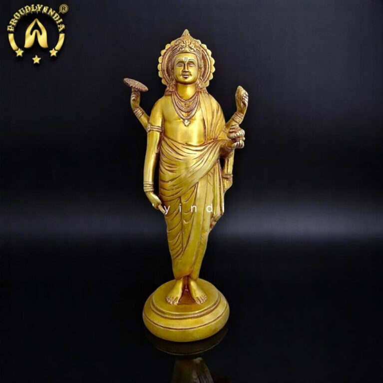 18″ Dhanvantari God Brass Statue