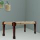Modern Style Jute and Wood Bench