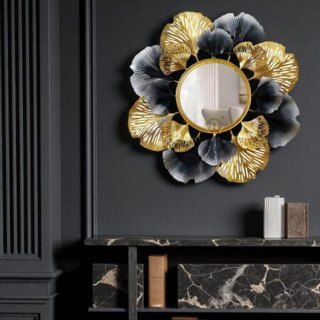 Gilded Ginkgo Bloom Wall Mirror
