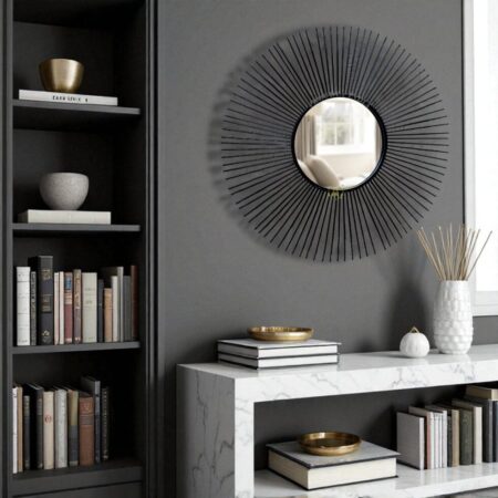 Midnight Halo Metal Wall Mirror
