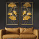 Elegant Golden Ginkgo Leaf Metal Wall Art