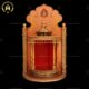 Antique Looking Huge Round Golden Temple | Pooja Mandir | Pooja Unit | Prayer Unit Handmade Artwork With Attached Backdrop 24″X13″×40″