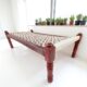 Brown and White Pattern Wooden Charpai