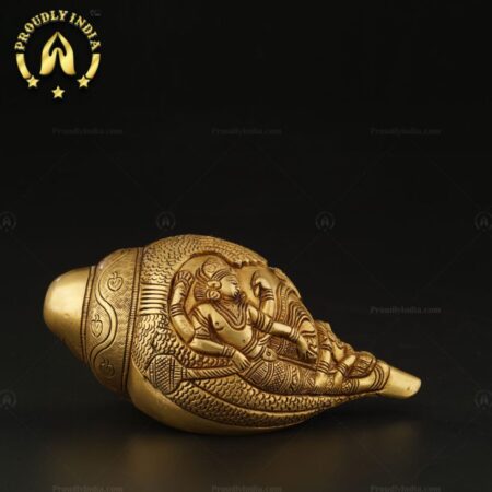 Lord Vishnu Laxmi Brass Shankh
