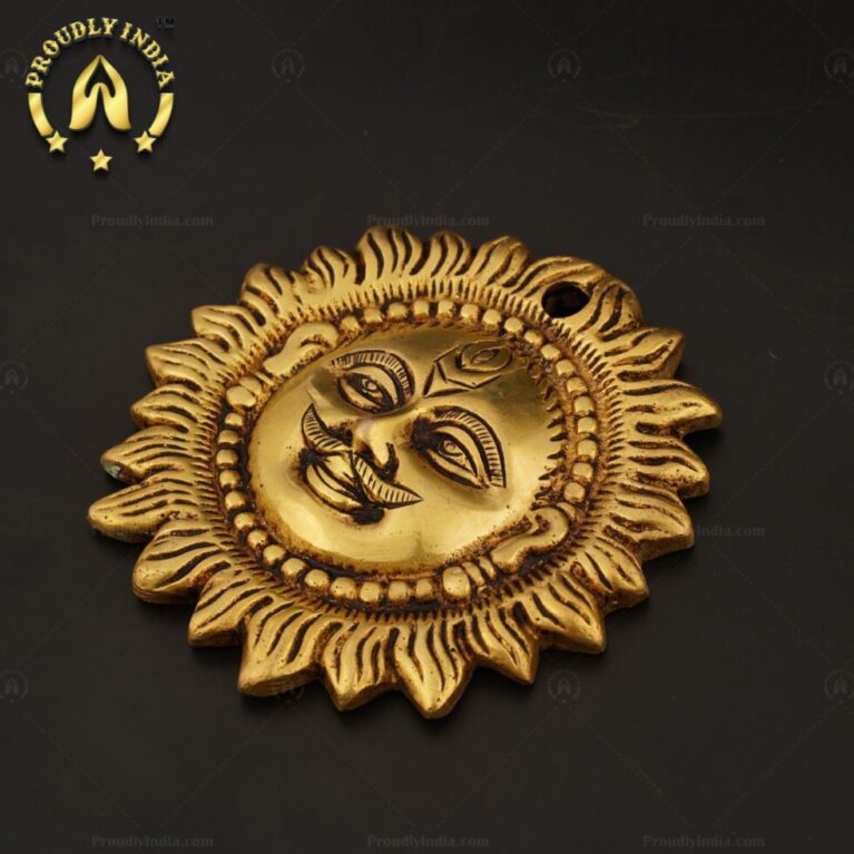 Traditional Brass Handmade Decorative Wall Hanging Sun Face.