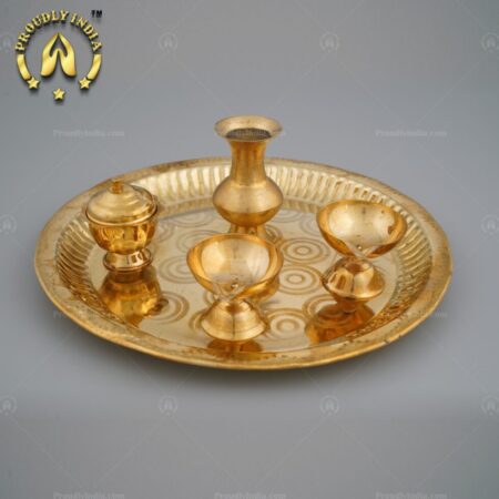 Authentic Pure Brass Pooja Kumkum Thali