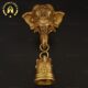 Brass Decorative Elephant Face Bell Wall Hanging Idol