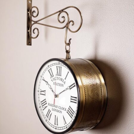 Brass Carving Double Sided Victoria Wall Clock