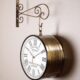 Brass Carving Double Sided Victoria Wall Clock
