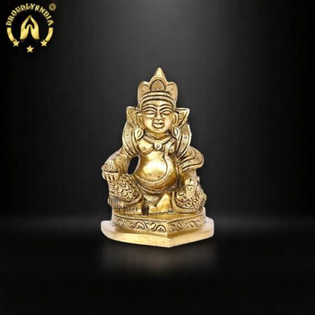 4.5″ Brass Lord of treasure Kuber Idol